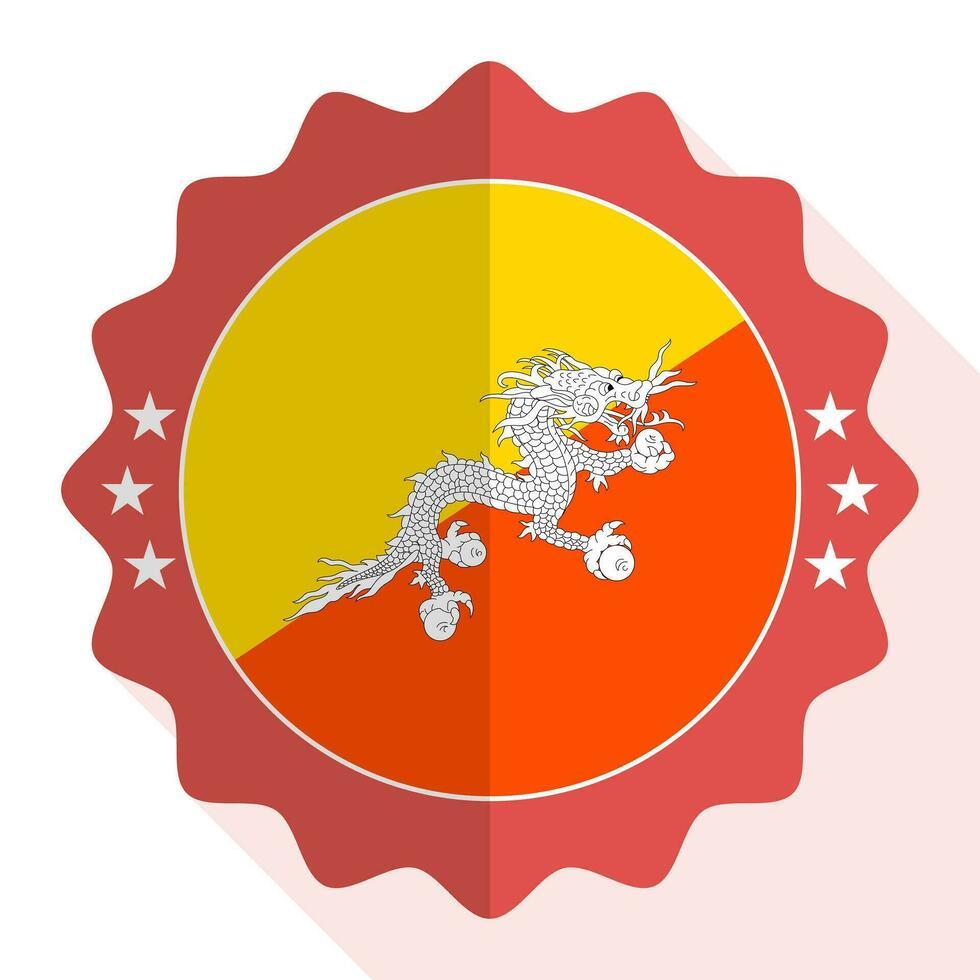 Bhutan Qualität Emblem, Etikett, Zeichen, Taste. Vektor Illustration.