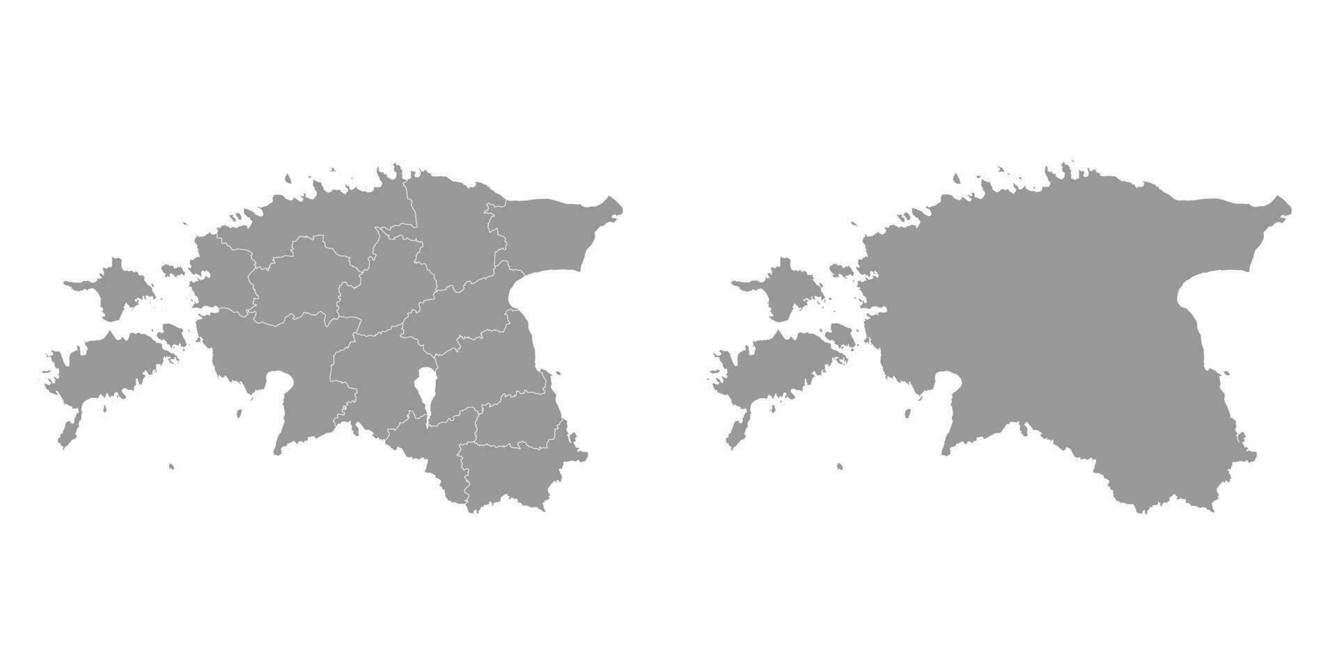 estland grå Karta med administrativ underavdelningar. vektor illustration.