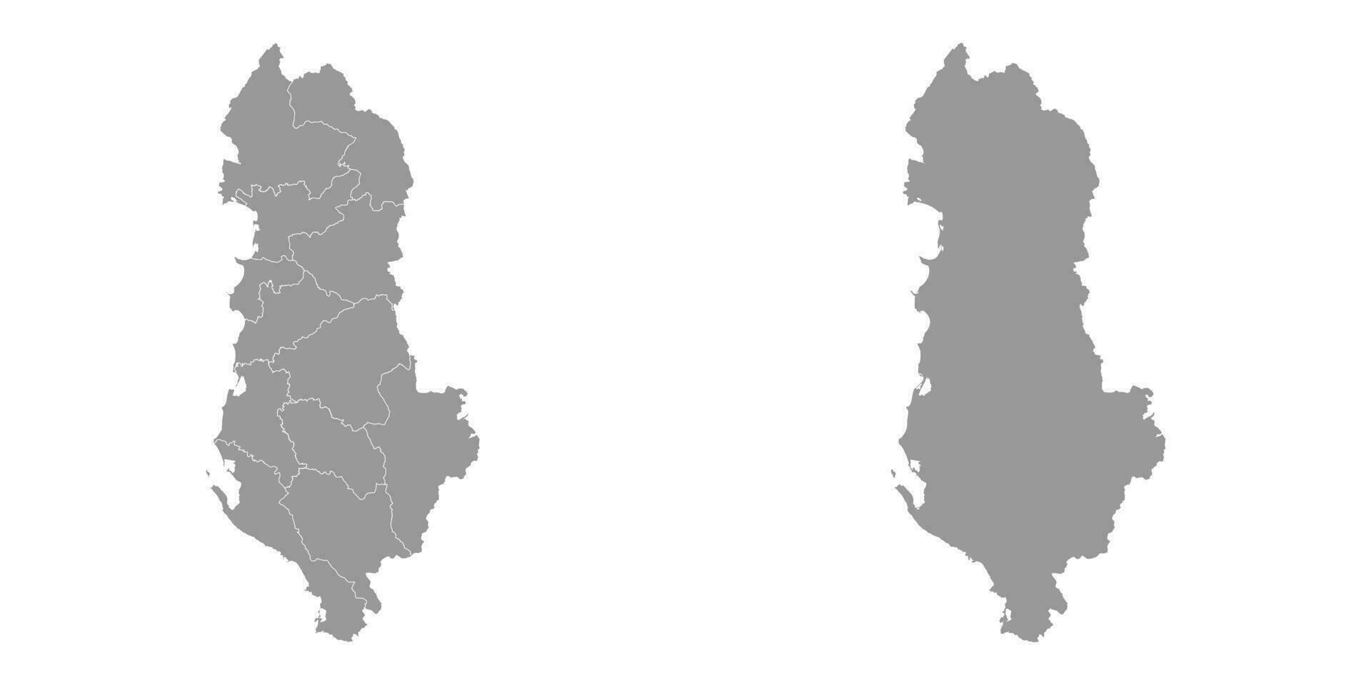 Albanien grau Karte mit administrative Unterteilungen. Vektor Illustration.