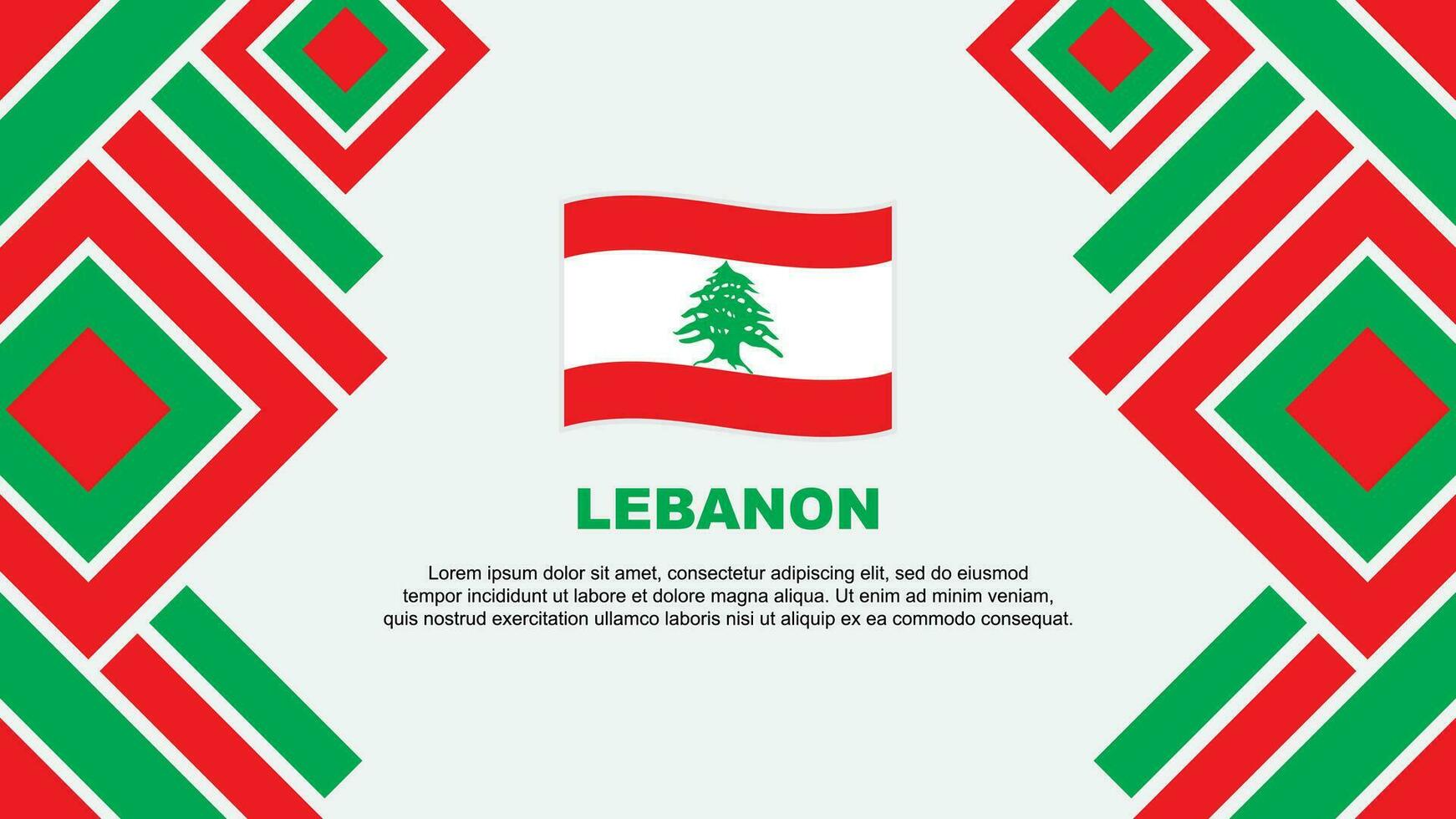 Libanon Flagge abstrakt Hintergrund Design Vorlage. Libanon Unabhängigkeit Tag Banner Hintergrund Vektor Illustration. Libanon