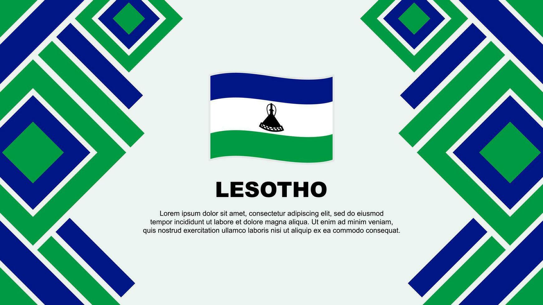 Lesotho Flagge abstrakt Hintergrund Design Vorlage. Lesotho Unabhängigkeit Tag Banner Hintergrund Vektor Illustration. Lesotho