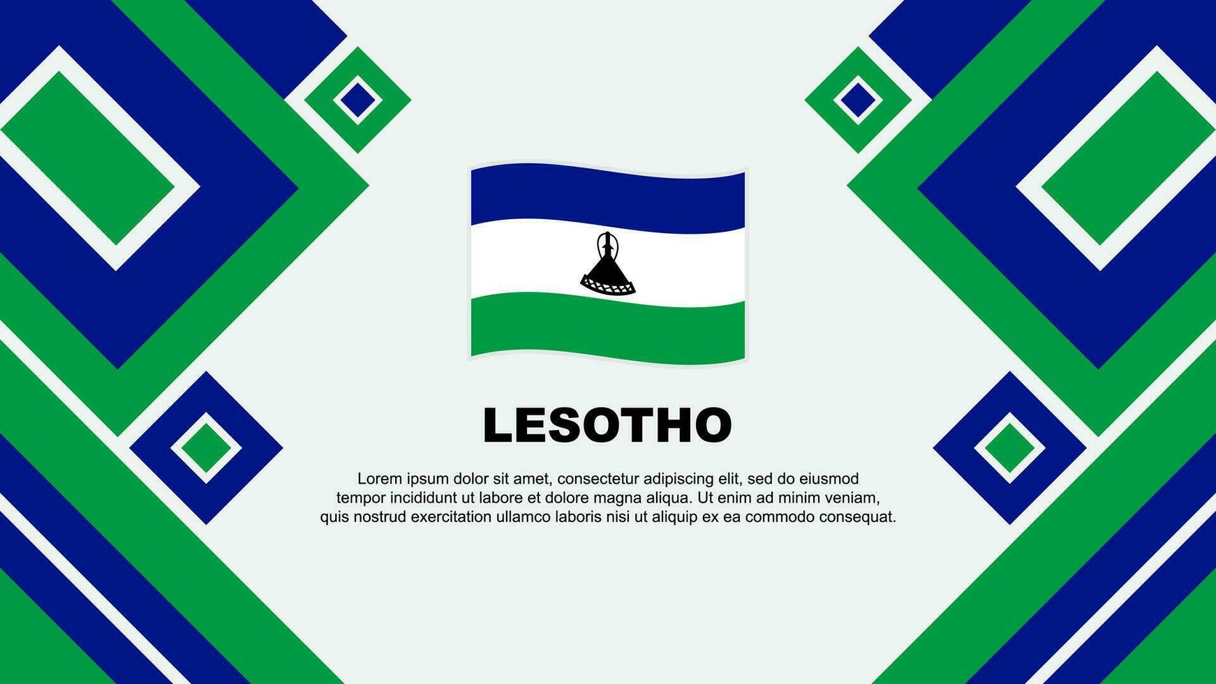 Lesotho Flagge abstrakt Hintergrund Design Vorlage. Lesotho Unabhängigkeit Tag Banner Hintergrund Vektor Illustration. Lesotho Karikatur