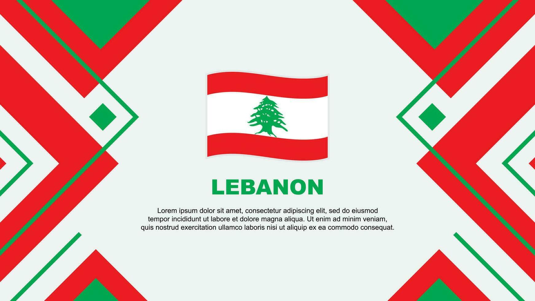 Libanon Flagge abstrakt Hintergrund Design Vorlage. Libanon Unabhängigkeit Tag Banner Hintergrund Vektor Illustration. Libanon Illustration