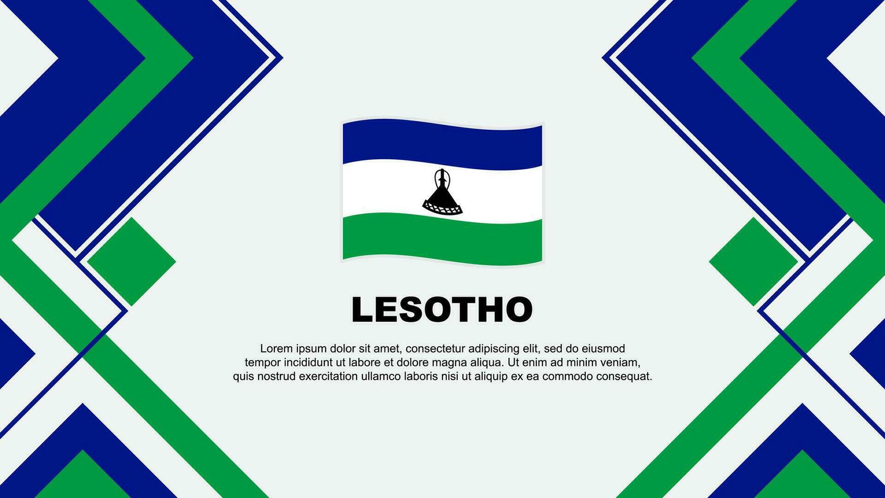 Lesotho Flagge abstrakt Hintergrund Design Vorlage. Lesotho Unabhängigkeit Tag Banner Hintergrund Vektor Illustration. Lesotho Banner