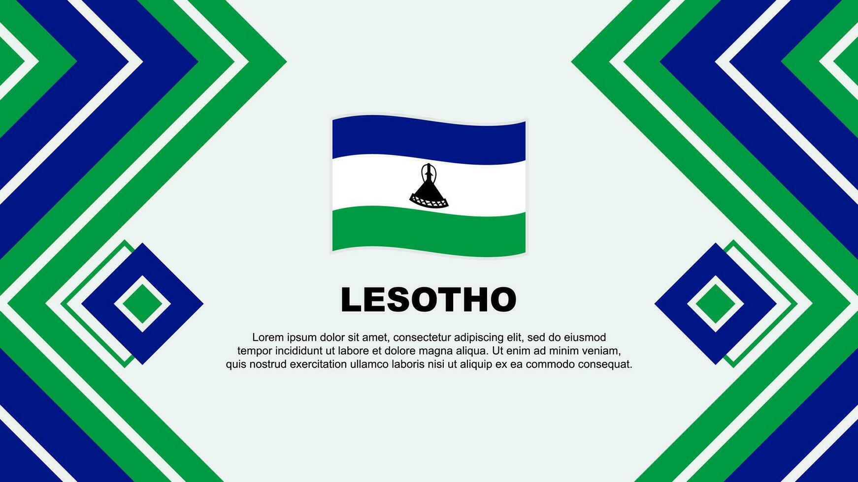 Lesotho Flagge abstrakt Hintergrund Design Vorlage. Lesotho Unabhängigkeit Tag Banner Hintergrund Vektor Illustration. Lesotho Design
