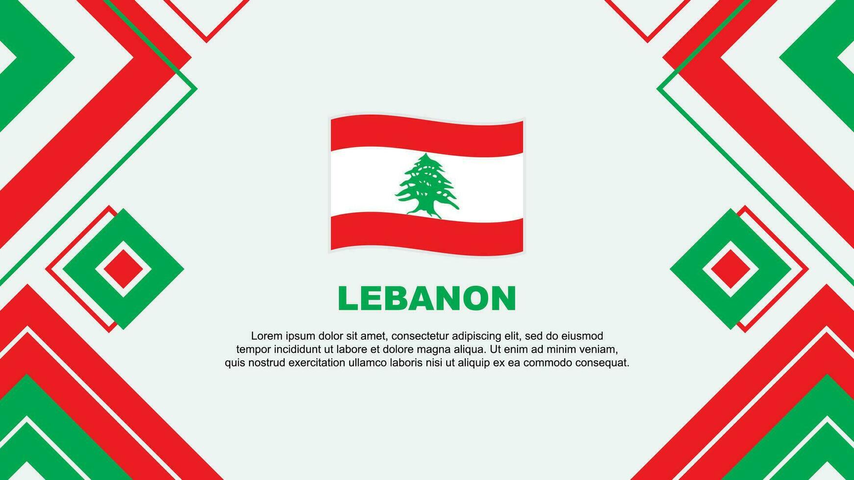 Libanon Flagge abstrakt Hintergrund Design Vorlage. Libanon Unabhängigkeit Tag Banner Hintergrund Vektor Illustration. Libanon Hintergrund