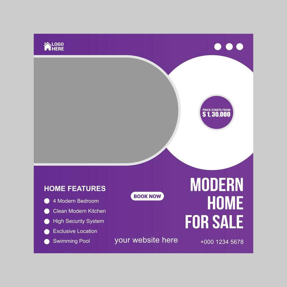 modern Hem försäljning social media posta design vektor