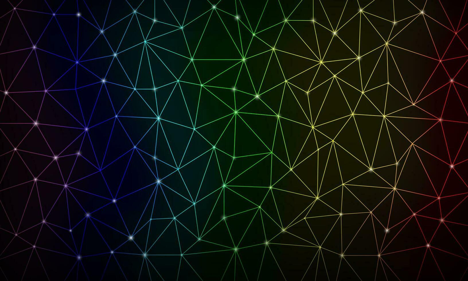 mörk svart och regnbåge mosaik- bakgrund. modern mörk abstrakt vektor textur med belysning effekt. modern teknologi trogen digital bakgrund. sexhörning geometri strukturera.