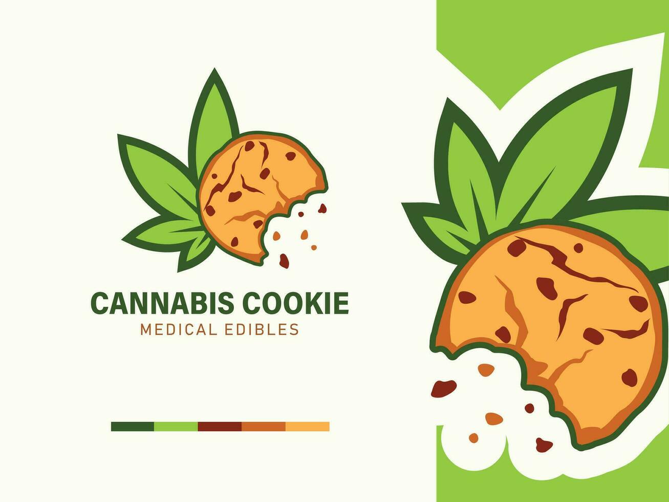 modern Cannabis Kekse Bäckerei Logo Design vektor