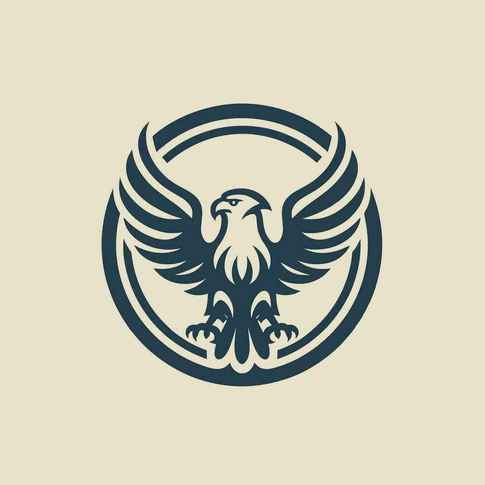 einfach Logo von ein Adler Verbreitung es ist Flügel, Jahrgang Stil vektor