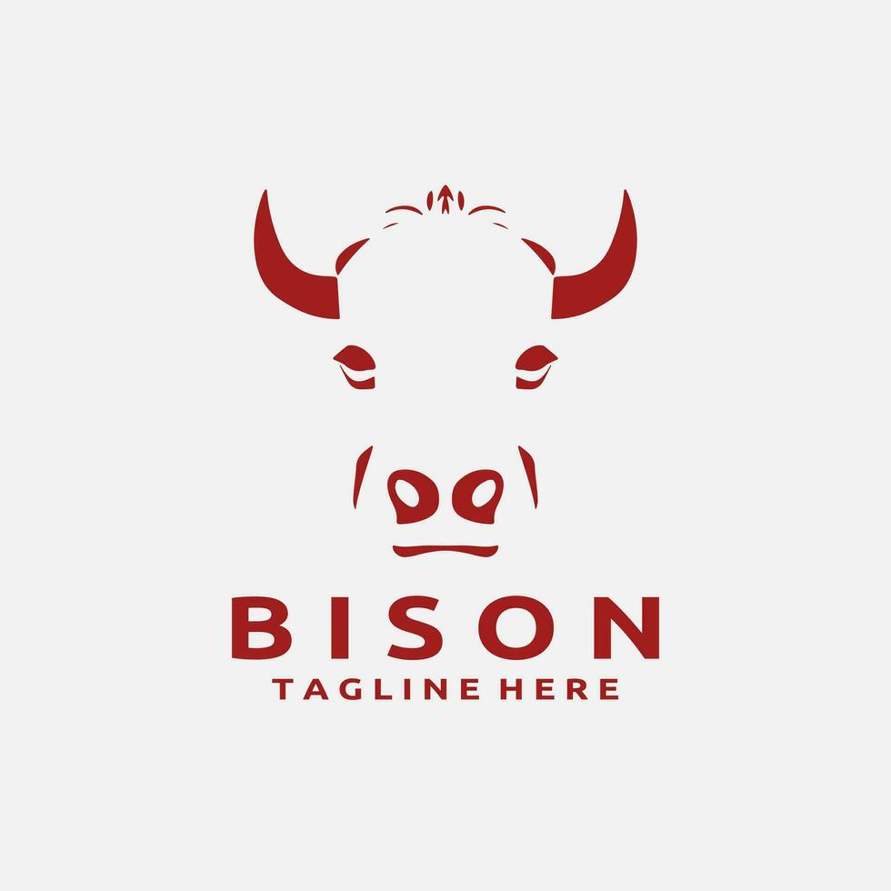 bison huvud logotyp design vektor mall
