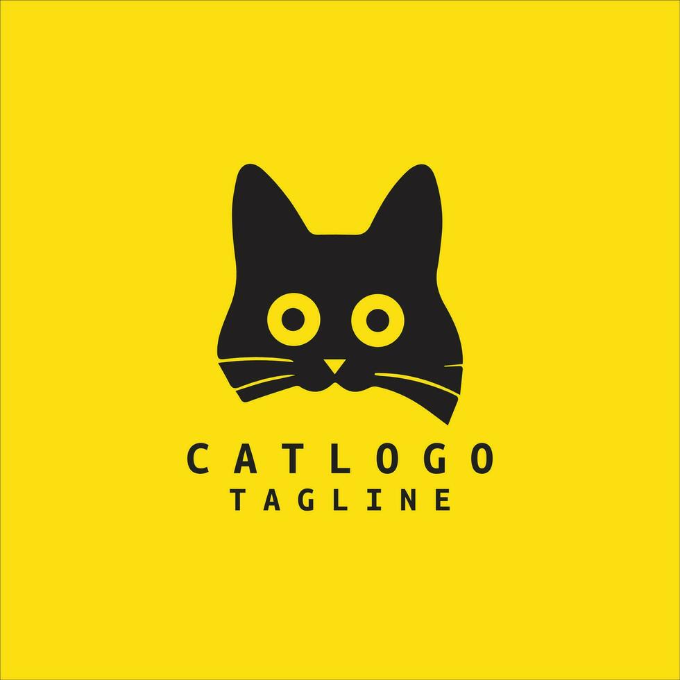 katt logotyp design vektor mall