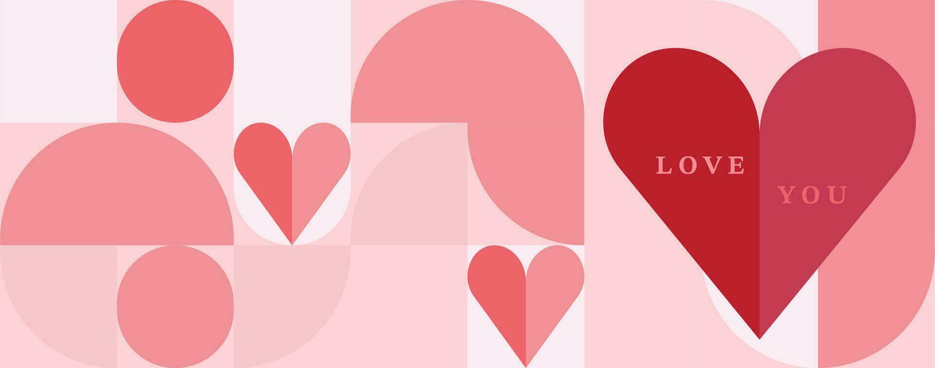 geometrisk hjärta bakgrund för hjärtans dag.redigerbar vektor illustration för vykort, banner