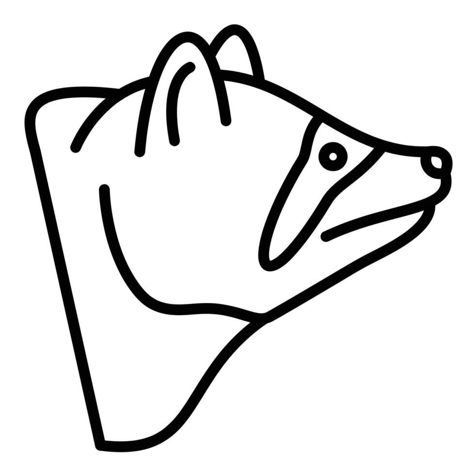 Waschbär Vektor Symbol, geradlinig Stil Symbol, von Tier Kopf Symbole Sammlung, isoliert auf Weiß Hintergrund