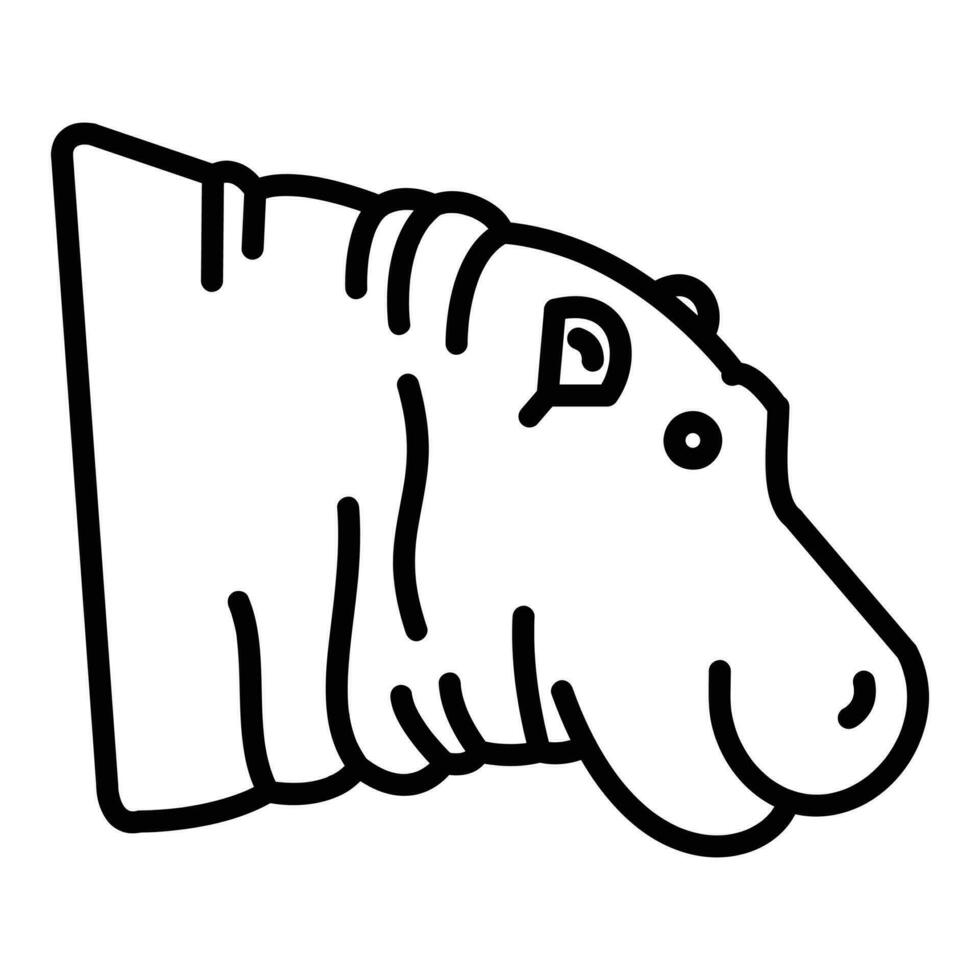 flodhäst vektor ikon, linjär stil ikon, från djur- huvud ikoner samling, isolerat på vit bakgrund.
