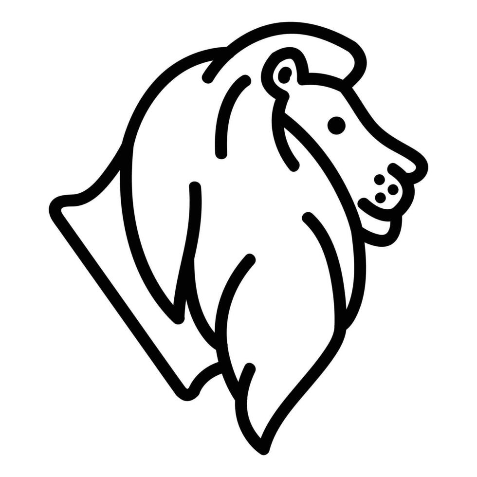 lejon vektor ikon, linjär stil ikon, från djur- huvud ikoner samling, isolerat på vit bakgrund.