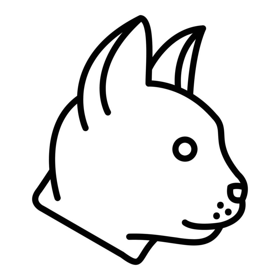 Katze Vektor Symbol, geradlinig Stil Symbol, von Tier Kopf Symbole Sammlung, isoliert auf Weiß Hintergrund.