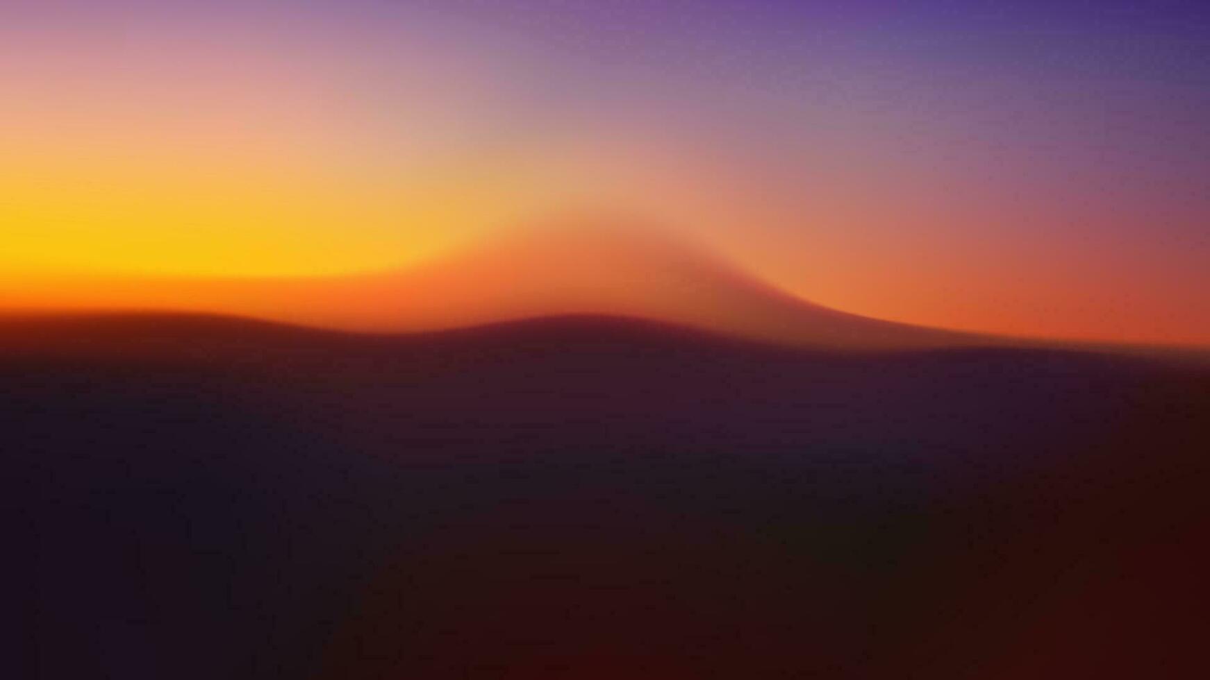 Gradient Landschaft mit Vulkan. verschwommen volumetrisch Silhouetten von Hügel. Vektor wellig Hintergrund mit Berg Pisten im Nebel. Wüste Hintergrund.