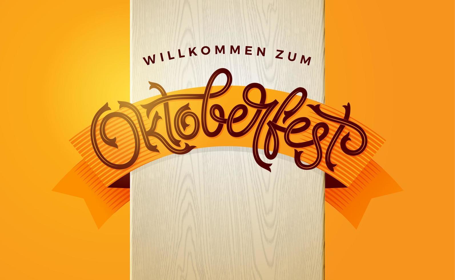 oktoberfest höstbanner med vintage bokstäver. mall för affisch, flygblad, inbjudan, gratulationskort, sociala medier banner. vektor handskriven typografi.