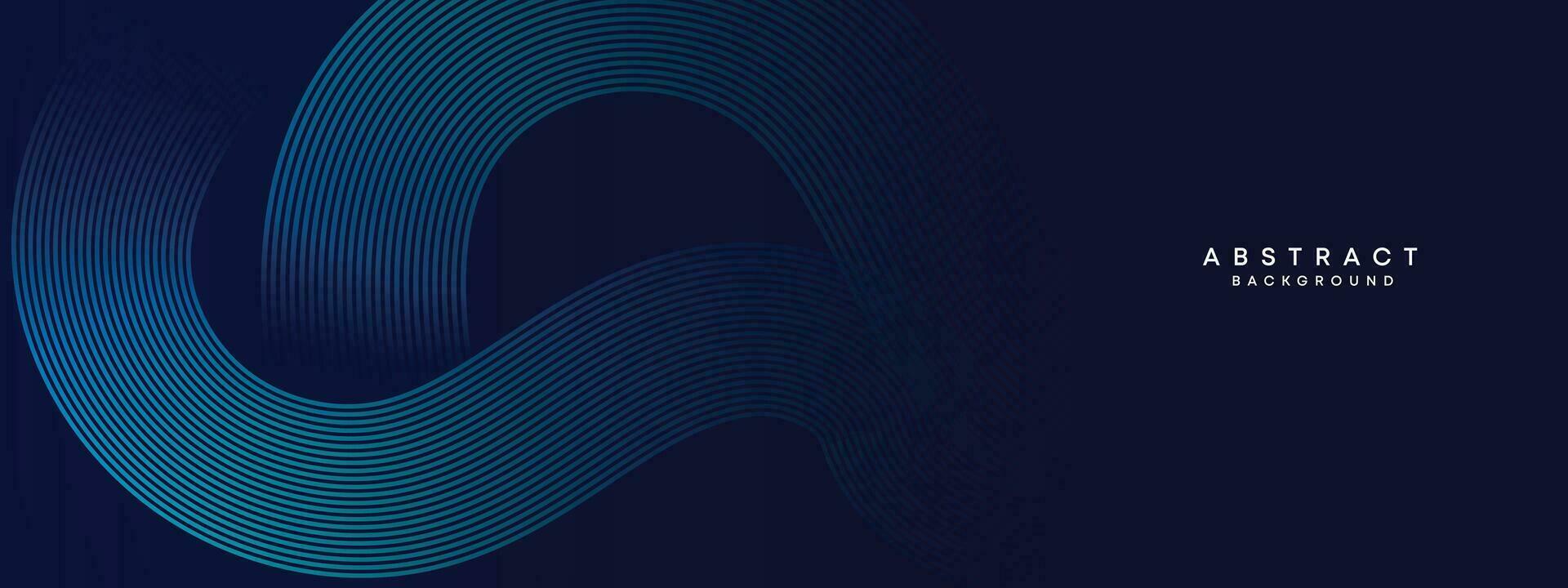 abstrakt dunkel Blau winken Kreise Linien Technologie Hintergrund. modern Gradient mit glühend Linien glänzend geometrisch Formen und Diagonale, zum Broschüren, Abdeckungen, Poster, Banner, Webseiten, Header vektor