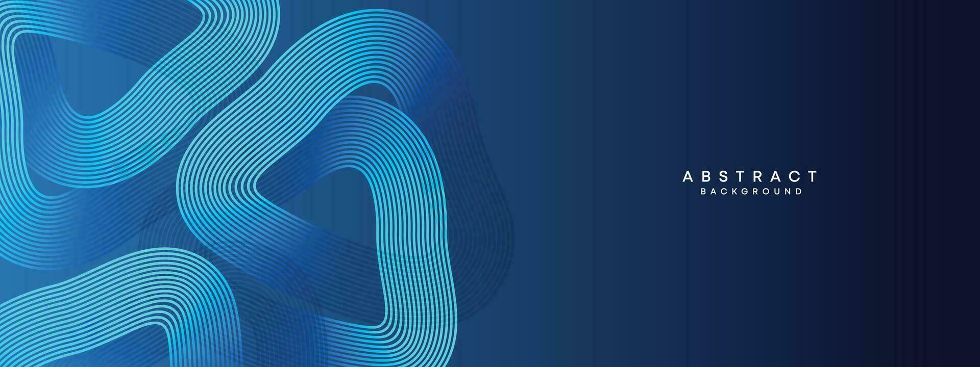 abstrakt dunkel Blau winken Kreise Linien Technologie Hintergrund. modern Gradient mit glühend Linien glänzend geometrisch Formen und Diagonale, zum Broschüren, Abdeckungen, Poster, Banner, Webseiten, Header vektor