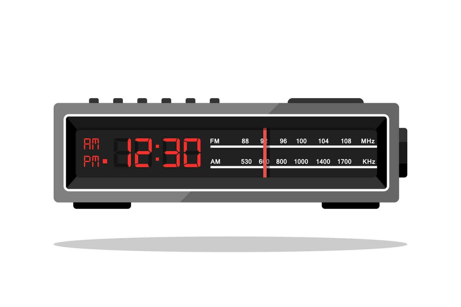 alt Digital Alarm Uhr Radio Vektor Illustration