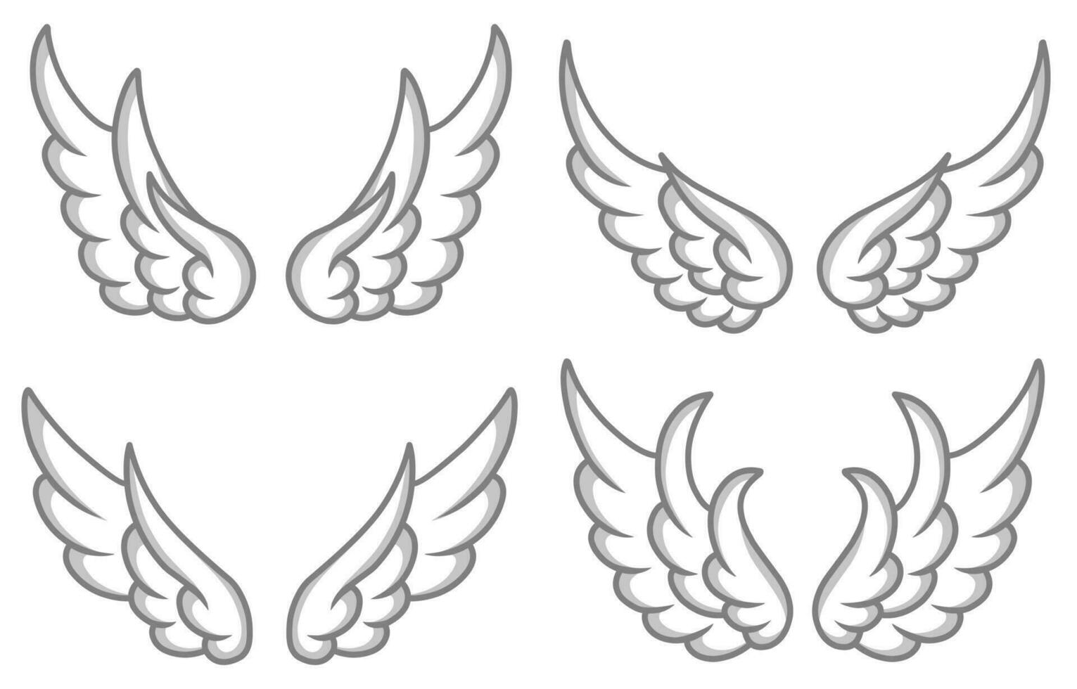 vektor uppsättning av söt ängel vingar illustration design