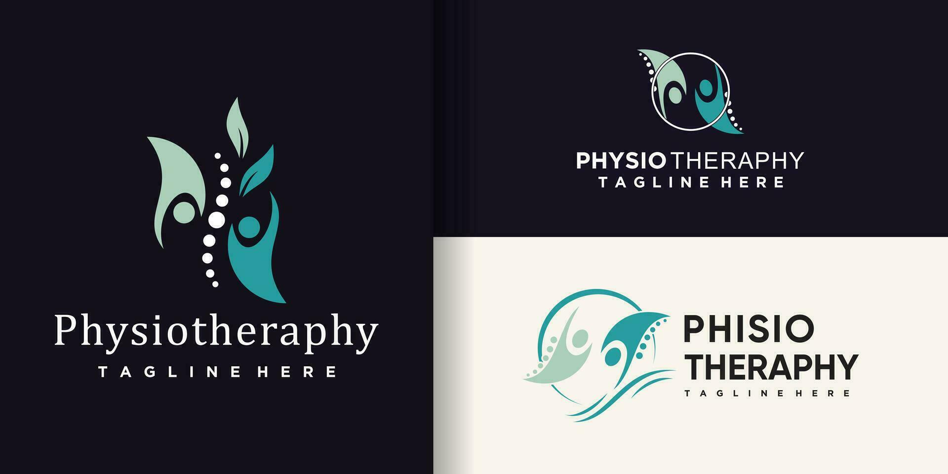 sjukgymnastik logotyp design bunt med kreativ begrepp premie vektor