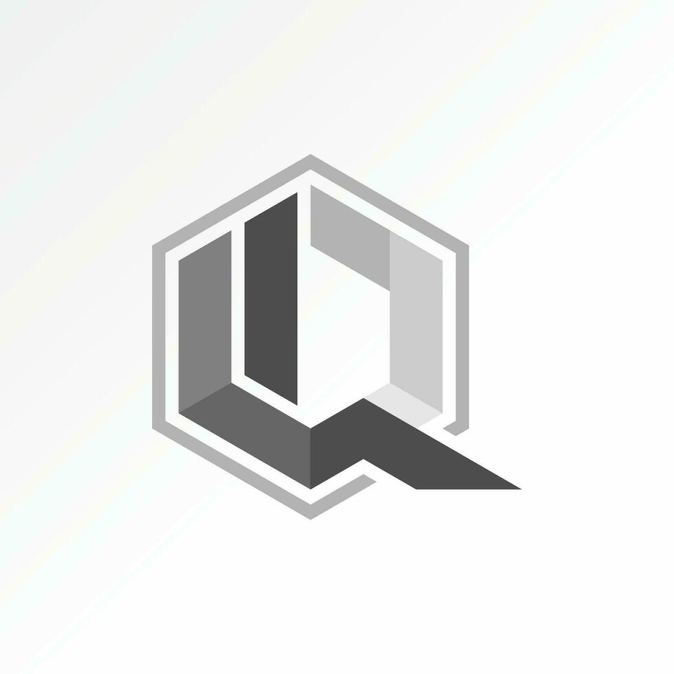 Logo Design Grafik Konzept kreativ Prämie abstrakt Vektor Lager einzigartig Initiale Brief iq Schriftart auf Hexagon Linie. verbunden zu Monogramm Technik Typografie