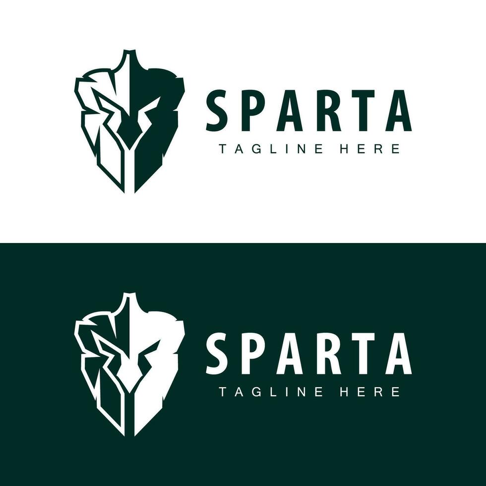 spartanisch Logo, Barbar Krieger Abzeichen Design einfach Silhouette spartanisch Krieg Helm Vektor