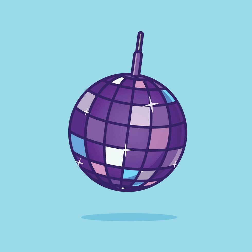 disko boll enkel tecknad serie vektor illustration ny år grejer begrepp ikon isolerat