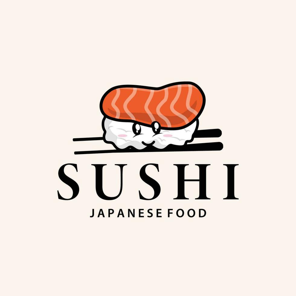 Sushi Logo einfach Design Sushi japanisch Essen Symbol Vorlage Produkt japanisch Küche vektor