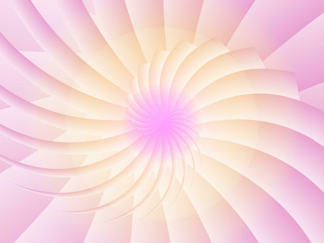 abstrakt bakgrund med blommor, en rosa och gul spiral bakgrund med en spiral form, vektor