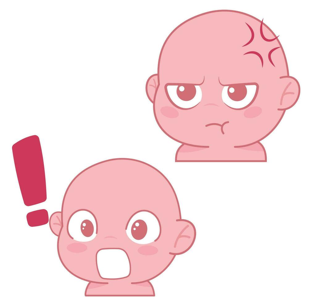 söt tecknad serie uttryck emoji karaktär vektor design konst för klistermärken mall