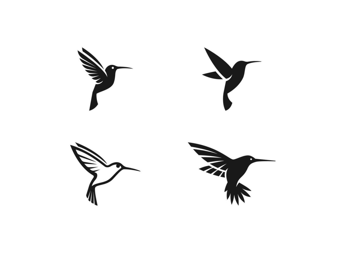 uppsättning av kolibri logotyp vektor ikon illustration, colibri logotyp mall