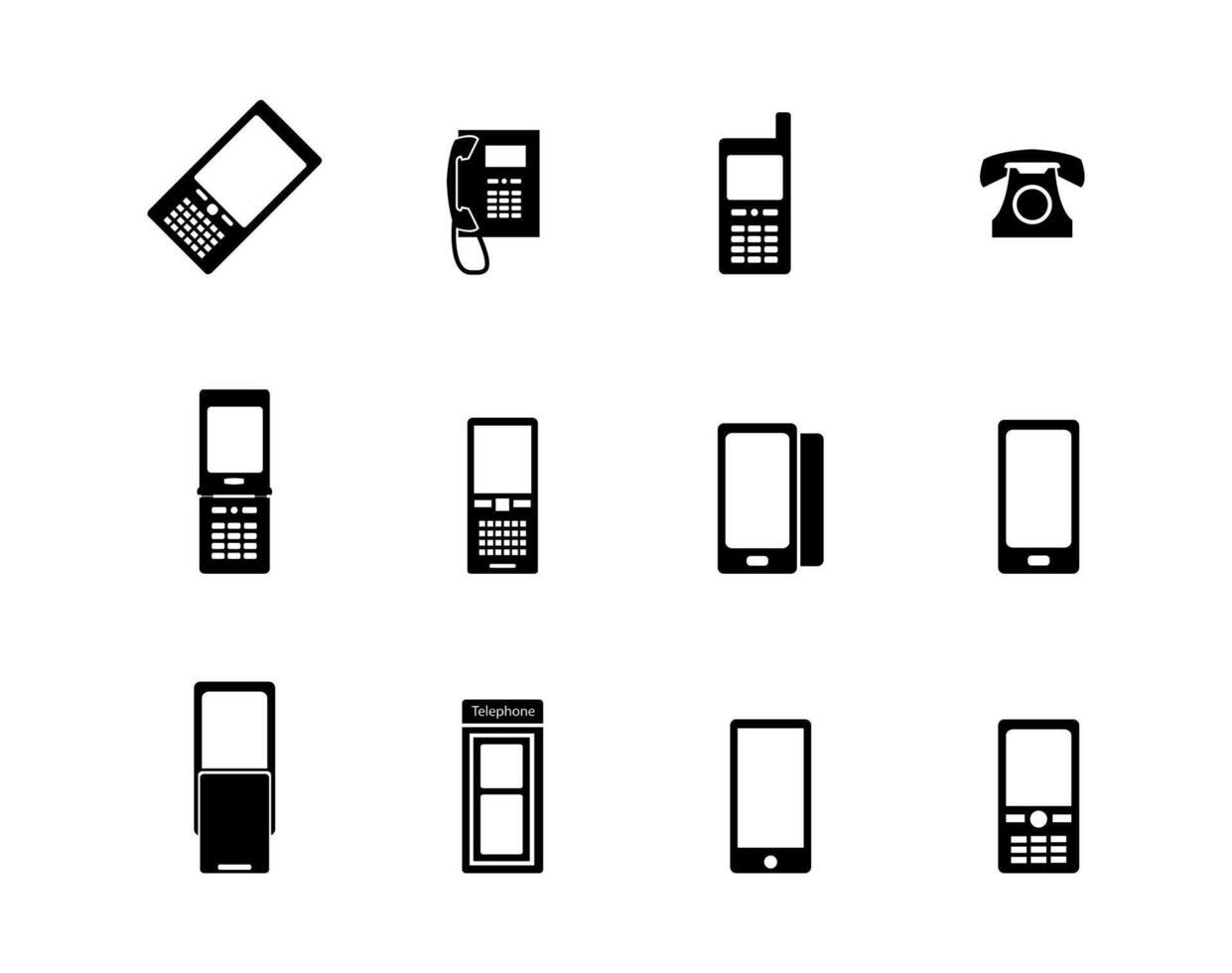 enkel uppsättning av cell telefon vektor ikon