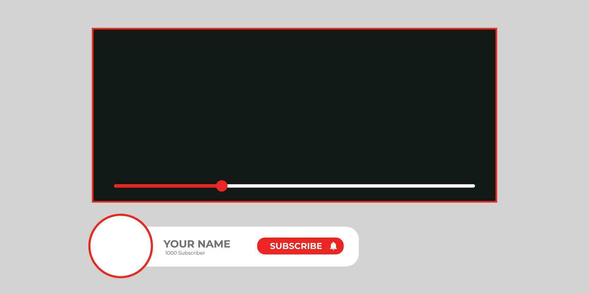 Youtube kanal omslag trådram. Youtube baner för design din kanal. Youtube kanal namn lägre tredje vektor