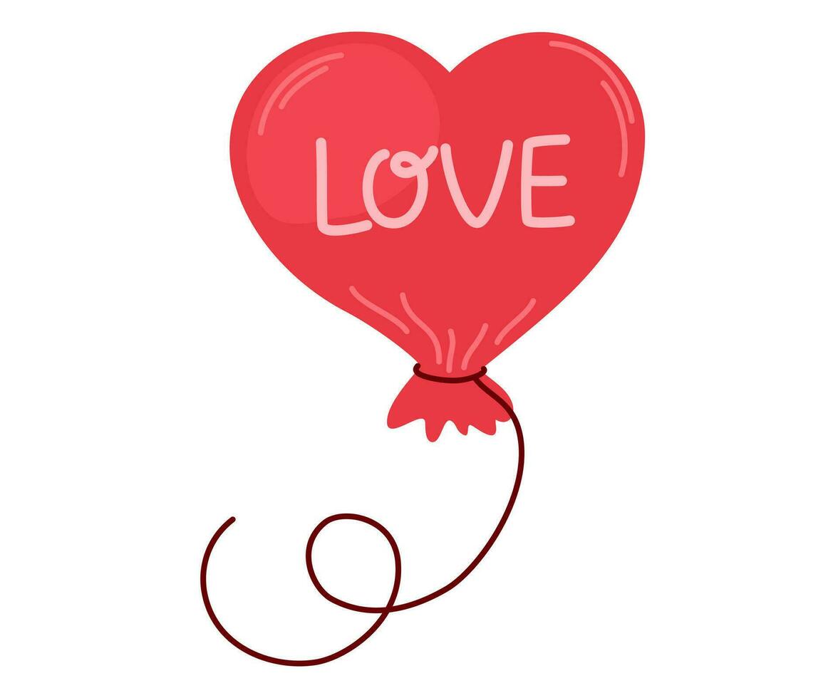 herzförmig Ballon. romantisch Element. zum Webseite Banner, Verkauf, Valentinstag Karte, Abdeckung, Flyer oder Poster modisch Vektor Illustration