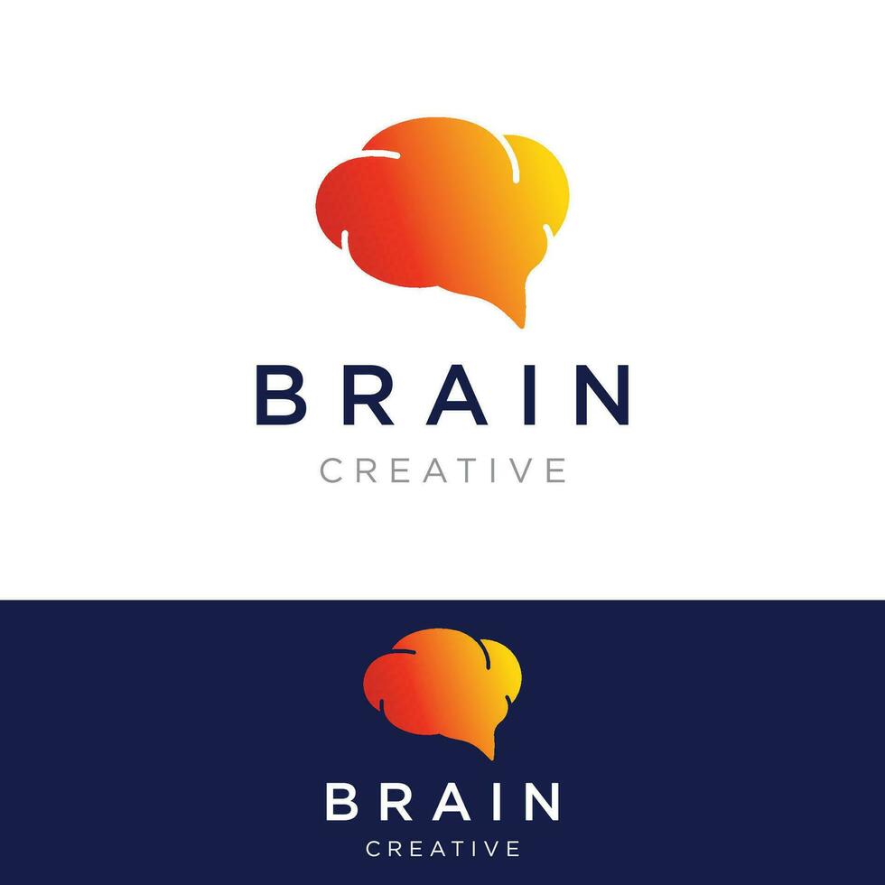 unik färgrik hjärna logotyp mall design med kreativ idéer. vektor