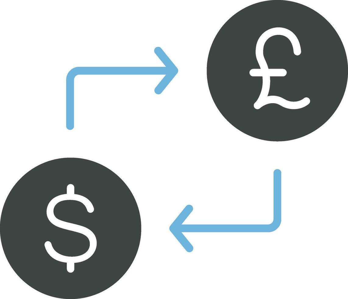 Dollar zu Pfund Symbol Vektor Bild.