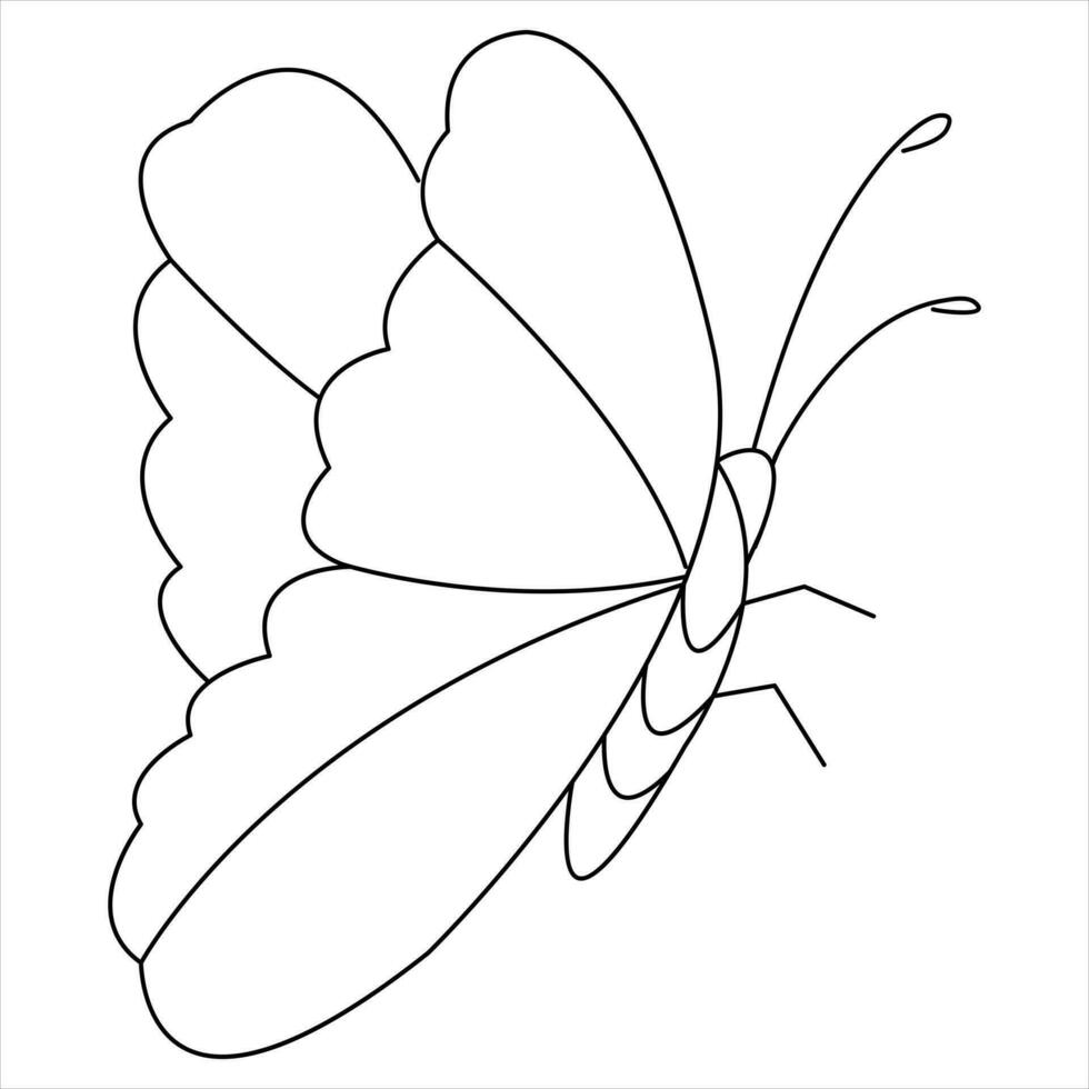 Schmetterling einer Linie Kunst Zeichnung kontinuierlich schön fliegend Gliederung Vektor Kunst Illustration Design