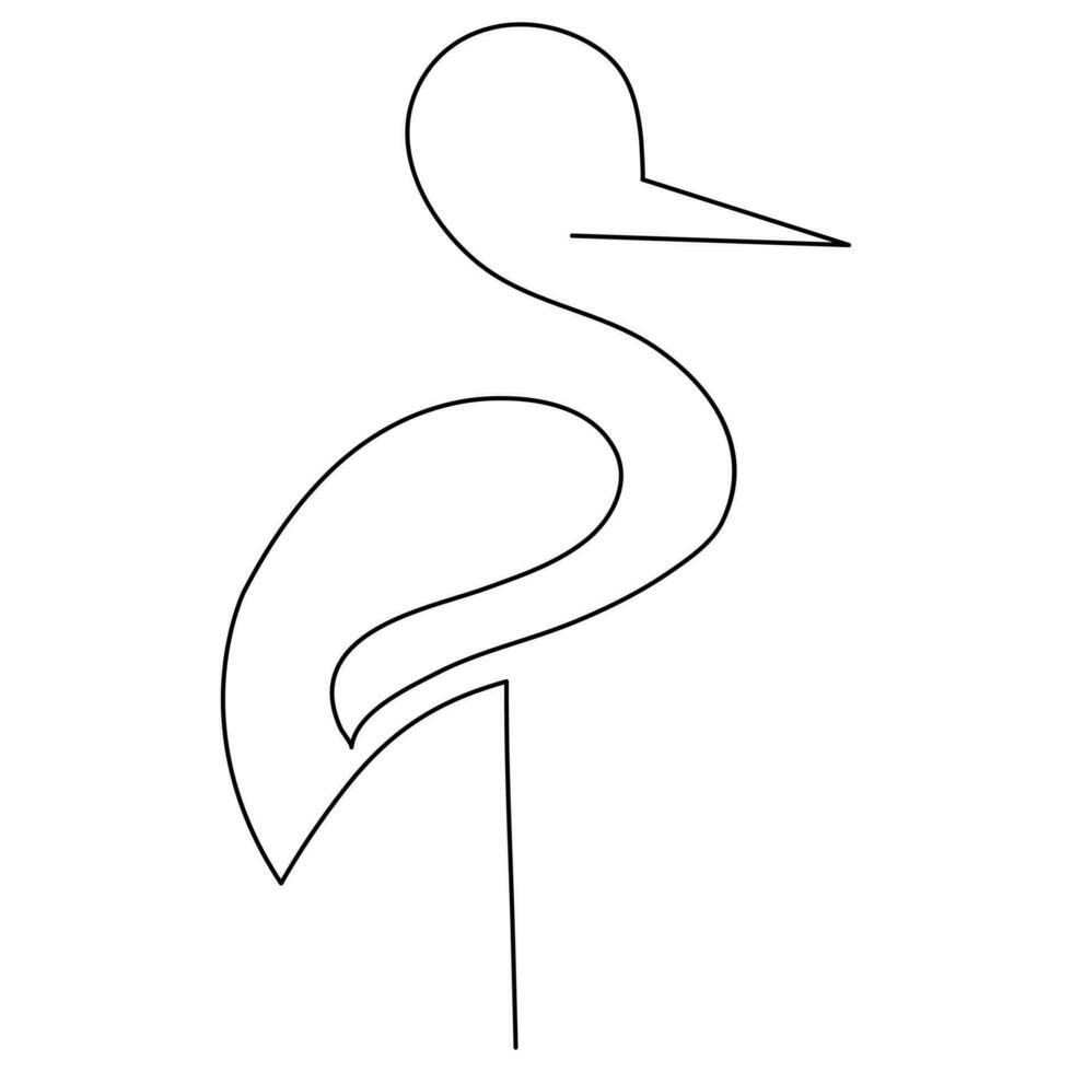 Flamingo und Reiher kontinuierlich einer Linie Kunst Zeichnung Hand gezeichnet Vektor Illustration von Stil.