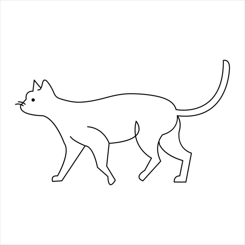 Katze Haustier Tier Single Linie Kunst Zeichnung kontinuierlich Gliederung Vektor Kunst Illustration minimalistisch