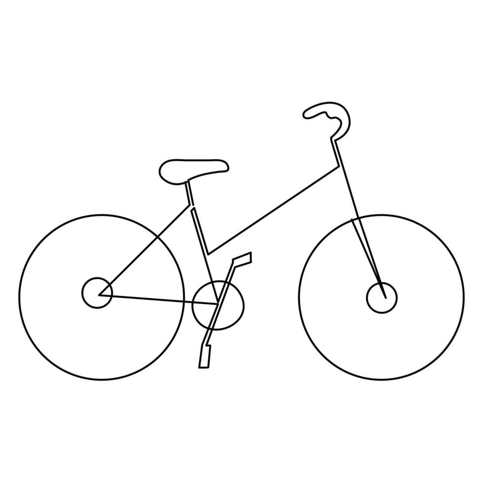 Fahrrad kontinuierlich Single Linie Hand Zeichnung Symbol Konzept und skizzieren Gliederung Vektor Kunst Illustration