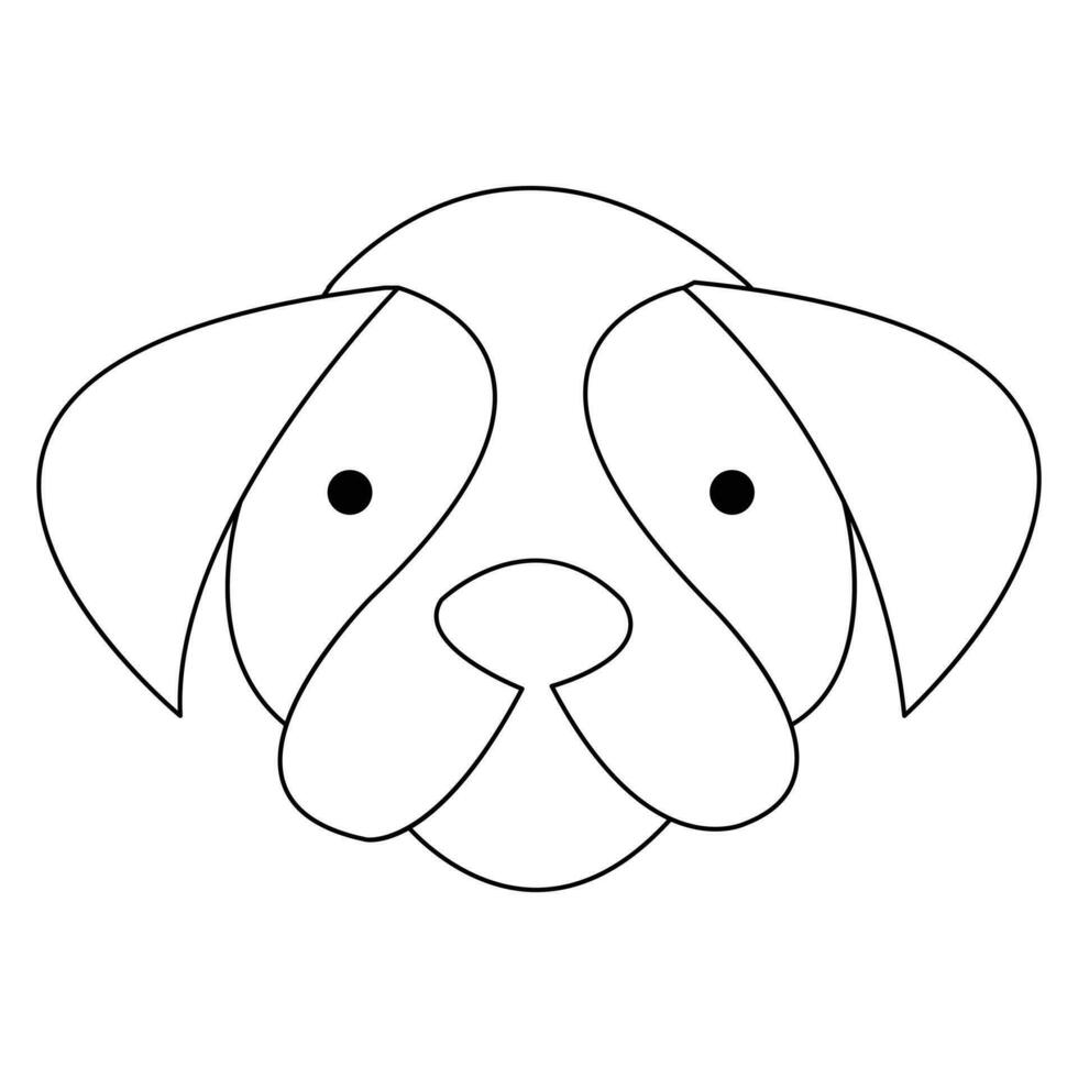 kontinuerlig enda linje hund vektor konst teckning minimalistisk hund ansikte översikt abstrakt hand dragen stil