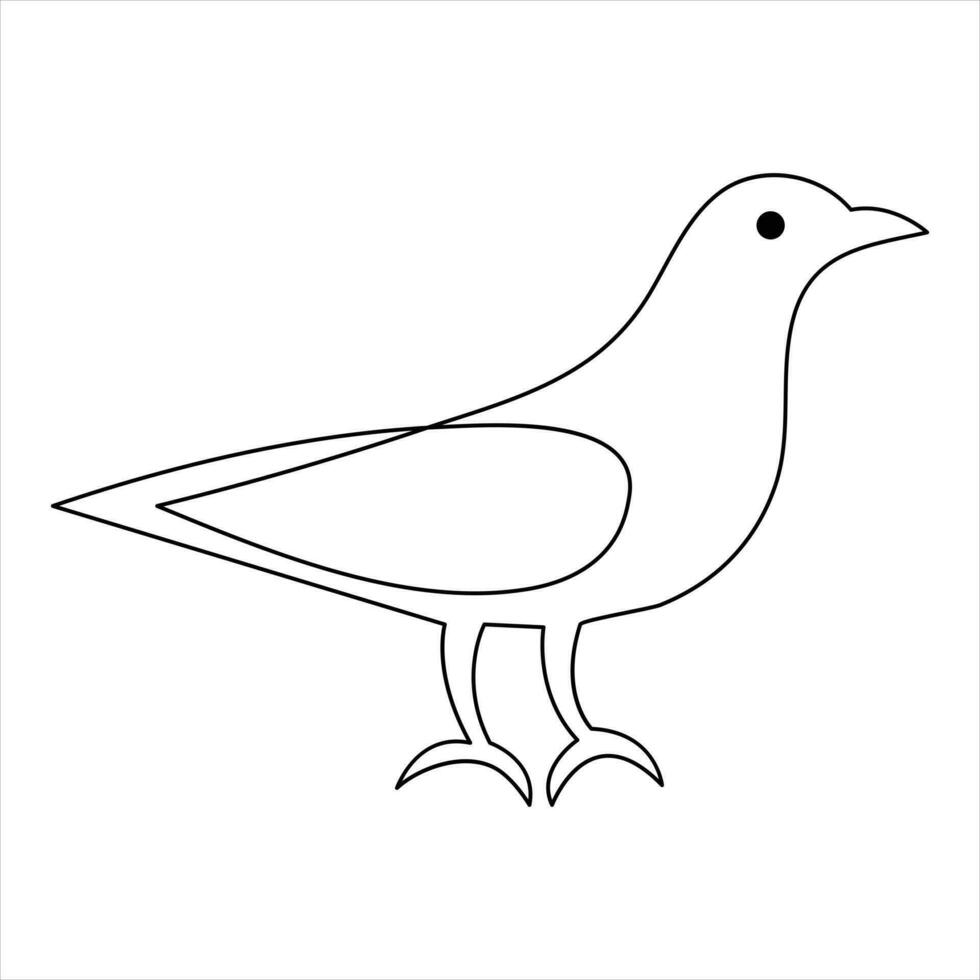 kontinuerlig ett linje konst teckning kolibri hand dragen vektor illustration av stil