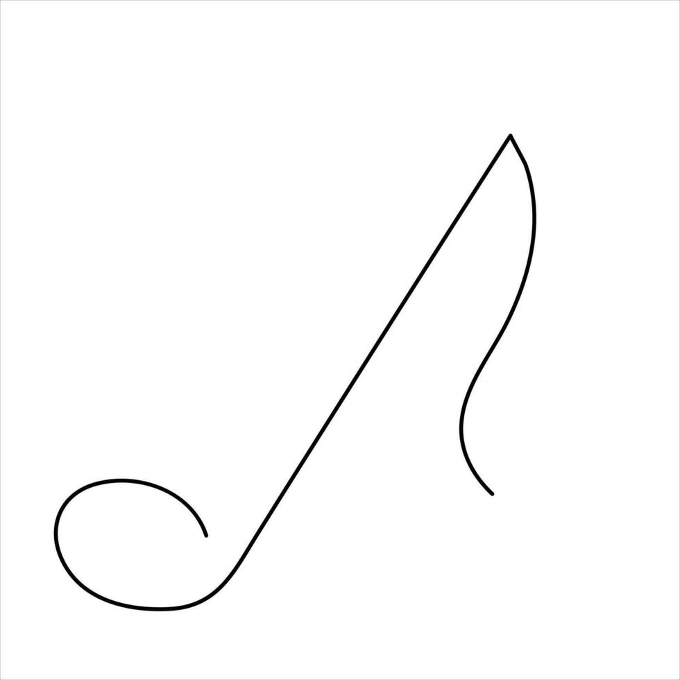 Single Linie Kunst Zeichnung Musik- Symbol im Gekritzel Stil kontinuierlich Gliederung Vektor Kunst Illustration