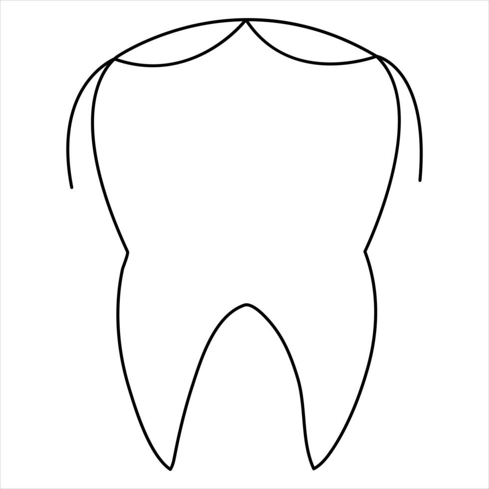 Zahn Symbol Gliederung Vektor Kunst Illustration kontinuierlich einer Linie Kunst Zeichnung und minimalistisch Design