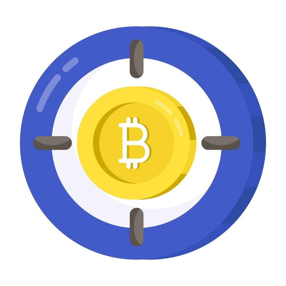 editierbar Design Symbol von Bitcoin Ziel vektor