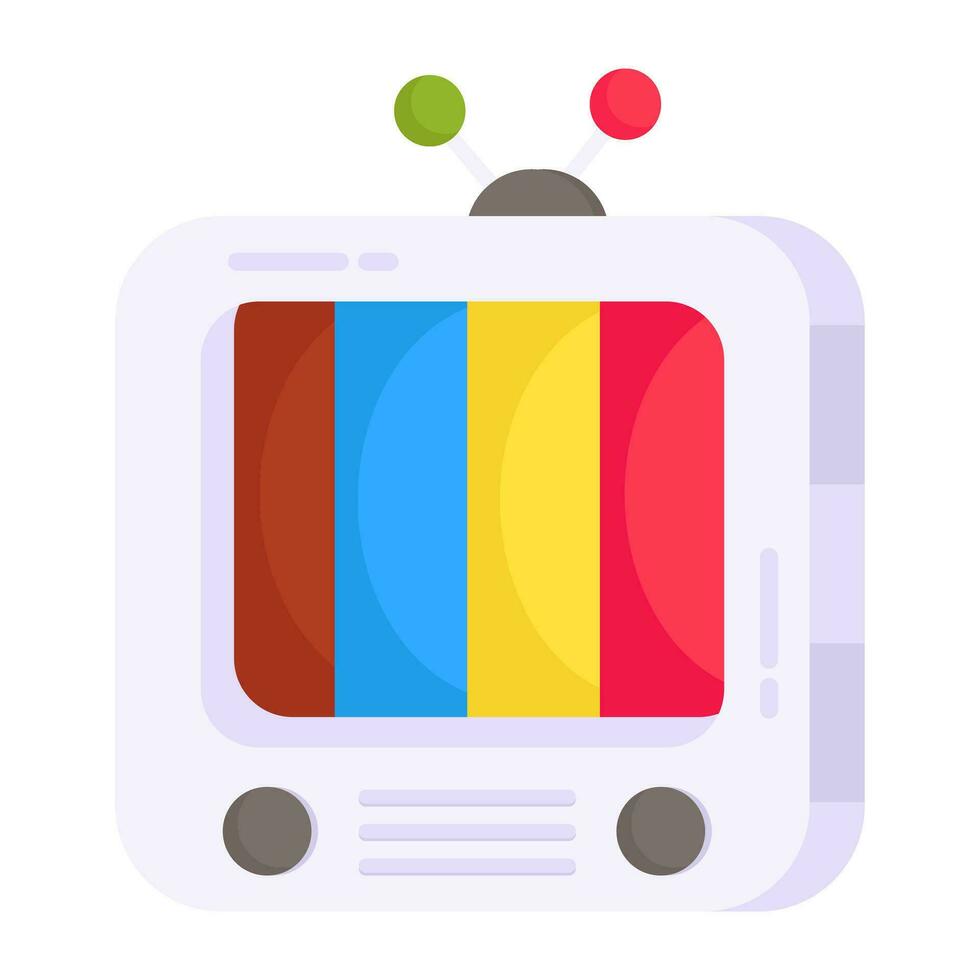 en platt design ikon av tv vektor